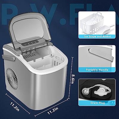 R.W.FLAME Ice Makers Countertop, Portable Ice Maker Machine with Self- Cleaning, 26.5lbs/24Hrs, 6 Mins/9 Pcs Bullet Ice, Ice Scoop and Basket,  Handheld Ice Maker for Kitchen/Home/Office/Party,Silver - Yahoo Shopping