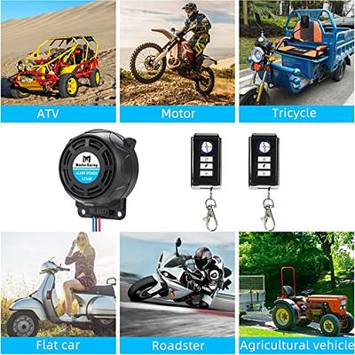 Motorcycle Alarm System 12V Anti Theft Security Kit Universal Bicycle  Anti-Theft Security Alarm with Double Remote Control, 125 dB Super Loud