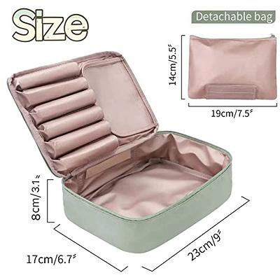 Pocmimut Leather Makeup Bag,Small Makeup Bag Travel Cosmetic Bag,Portable Make Up Pouch Organizer for Women and Girls(White)