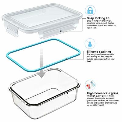 8 Pack Glass Food Storage Containers with Lids, Vtopmart Glass Meal Pr