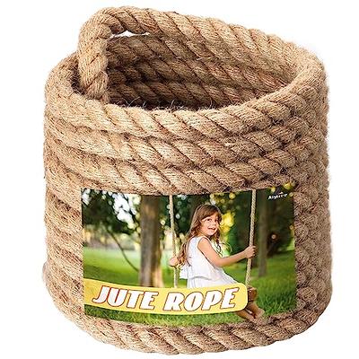 Twisted Cotton Rope (1 inch x 50 Feet) Natural Soft Rope for Crafting, Hammock, Railings, Sports, Home Decorating