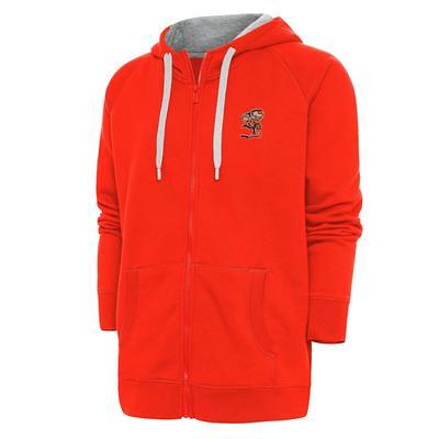 Women's Antigua White Cleveland Browns Wordmark Victory Full-Zip Hoodie Size: Small