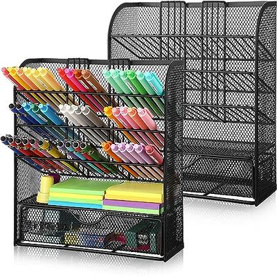 Marbrasse 3 Tier Mesh Desk Organizer with Drawer, Multi-Functional Desk  Organizers and Accessories, Paper Letter Organizer with 2 Pen Holder for  Home