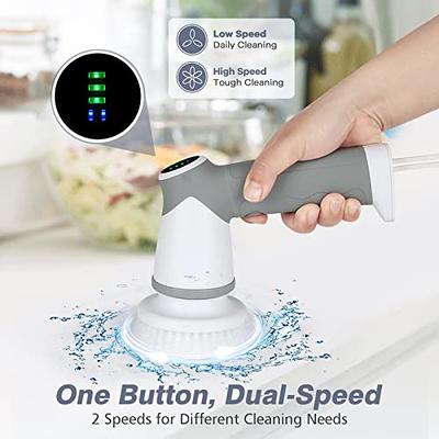 Electric Spin Scrubber, Cordless Electric Cleaning Brush with Led Display,  Shower Cleaning Brush with Replaceable Brush Heads, Power Scrubbers for  Cleaning Bathroom Kitchen Tile Tub Floor - Yahoo Shopping