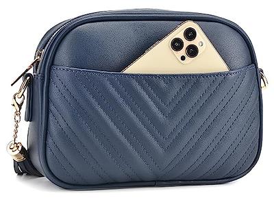 lola mae Quilted Crossbody Bag, Trendy Design Shoulder Purse (Navy