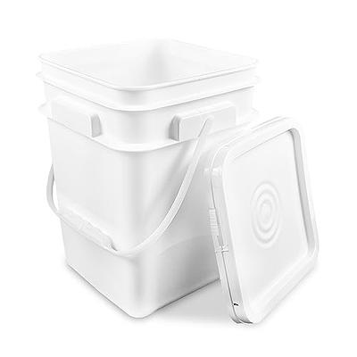 Mumufy 5 Pcs 3.5 Gallon Square Food Grade Bucket Square Bucket with Lid  Food Square Grade