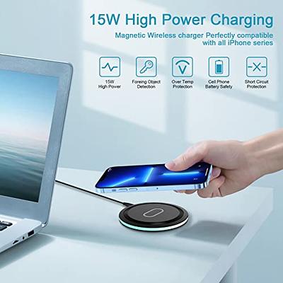 Wireless Charging Pad for Apple Device, GEEKERA Magnetic 2 in 1 Dual  Wireless MagSafe Charger for iPhone 15/14/13/12 Pro Max/Pro/Mini, Apple  Watch