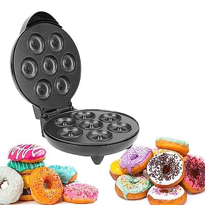  Mini Donut Maker Machine, Double Sided Heating Portable  Electric Donut Maker Machine for 7 Doughnuts (Black): Home & Kitchen