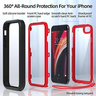 iPhone SE 2020 Case,iPhone SE 2022 Case,3 in 1 Built-in Screen Full Body  Protector Phone Case,Shockproof TPU Hard PC Bumper Drop-Proof Shell for