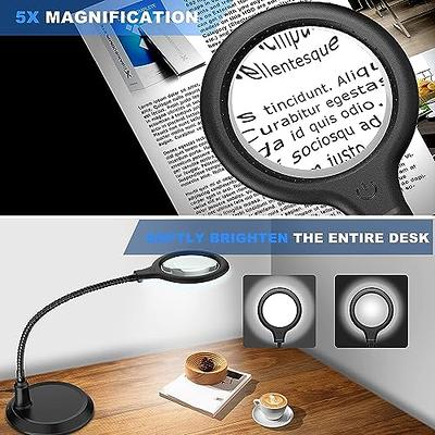 Desk Top LED Lighted Workbench Magnifier Glass Magnifying Lights for Craft  Hobby