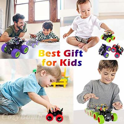  4 Pack Monster Truck Toys for Boys and Girls - Friction Powered  Push and Go Toy Cars, Inertia Car Toy Set Stunt Toy Vehicles, Birthday  Party Supplies for Toddlers Kids Ages