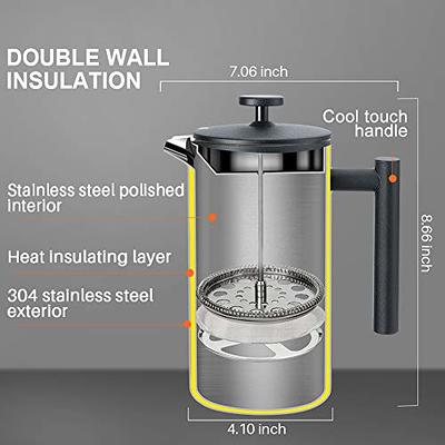 Secura French Press Coffee Maker, 304 Grade Stainless Steel