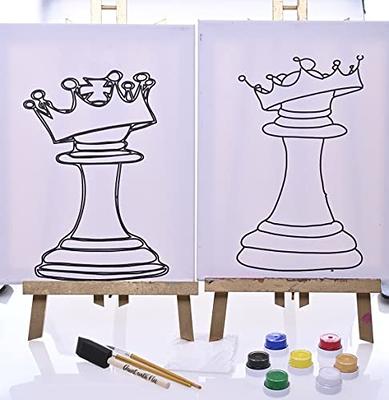 2-Piece Chess King & Queen Canvas Wall Art, 8x10