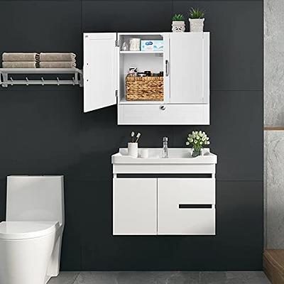 TaoHFE Black Bathroom Storage Cabinet,Bathroom Cabinets Freestanding with 2  Doors,Towel Cabinet for Bathroom Floor Cabinet,Restroom Cabinet,Small