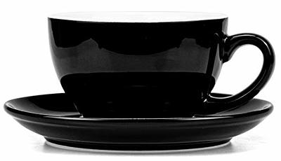 Yesland 2 Pack 10 oz Coffee Cup and Saucer, Ceramic Glossy  Black Cappuccino Cups with Saucers for Coffee Shop and Barista, Perfect for  Specialty Coffee Drinks, Latte, Cafe Mocha and