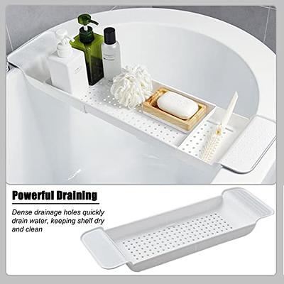 DHYLRICHER Expandable Drain Bath Shelf Caddy Tray, Multifunctional Plastic  Bathtub Tray Bathroom Organizer Simple Stylish Bathtub Storage Rack for  Candle Towel, Book, Wine, Phone, Shower - Yahoo Shopping