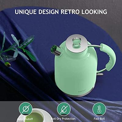 ASCOT Stainless Steel Electric Tea Kettle, 1.7QT, 1500W, BPA-Free,  Cordless, Automatic Shutoff, Fast Boiling Water Heater - Green - Yahoo  Shopping