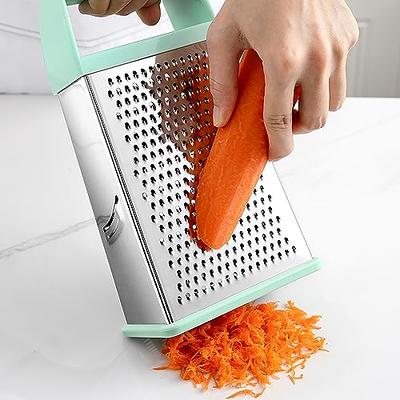 Spring Chef Professional Cheese Grater, Stainless Steel with Soft Grip  Handle, 4 Sides, Handheld Kitchen Food Shredder Best Box Grater for Parmesan  Cheese, Vegetables, Ginger, 10 Mint - Yahoo Shopping