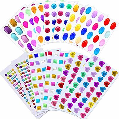 Wrapables Acrylic Self Adhesive Crystal Rhinestone Gem Stickers, Jewel Primary Colors