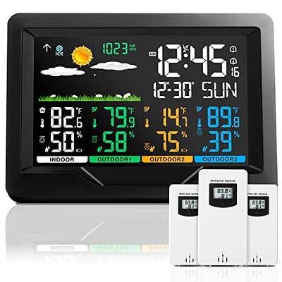 Indoor Outdoor Thermometer Wireless, 4.5 Inch Display Digital Hygrometer  Thermometer Temperature Humidity Monitor with 330ft Range Sensor and