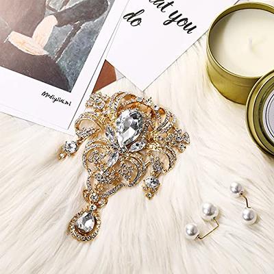 4 Pieces Crystal Rhinestone Brooches Rhinestones Brooch Pins Crystal  Bouquet Brooch for DIY Wedding Party Applique Embellishment Crafts Decor  (Gold) - Yahoo Shopping