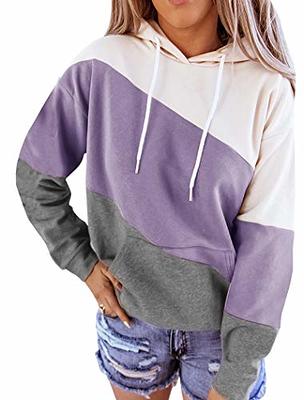 Minclouse Women's Long sleeves Color Block Hoodie Tops Cute Casual  Drawstring Loose Lightweight Tunic Pullover - Yahoo Shopping