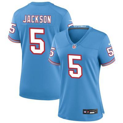 Men's Tennessee Titans Light Blue Oilers Throwback Custom Jersey