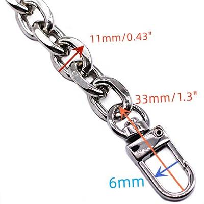 Steel Bag Chains 11mm DIY Detachable Replacement Purse Chain, Bag Belts  Straps for Handbags Handle Shoulder Crossbody Bag Chain (Color : Silver,  Size