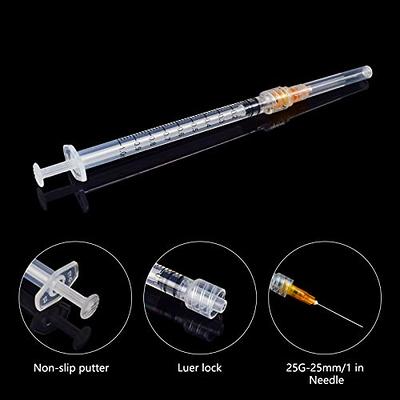 Disposable 1ml Syringe with 25Ga 1 Inch Needle, Individual Package Pack of  100 .Suitable for Refilling Liquid, Inks and Industry - Yahoo Shopping