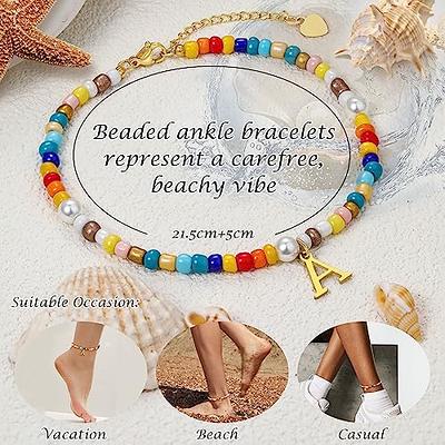  Ankle Bracelets for Women Gold Plated Dainty Layered Heart  Initial Anklets for Women Teen Girls Bracelet for Girls (C, One Size) :  Clothing, Shoes & Jewelry