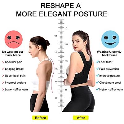 URSEXYLY Posture Corrector for Women and Men Adjustable Upper Back Brace  Breathable Spine Support-Neck, Shoulder, Clavicle, Back Relief(XL/2XL,Black)  - Yahoo Shopping