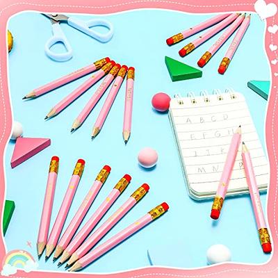  50 Pieces Half Pencils Baby Shower Pencils Sharpened Pencils  with Erasers Pencils for Baby Shower Presharpened Pencils Woodcase Pencils  for School Office Supplies, 4 Inch (Wood Color, Simple Style) : Office  Products