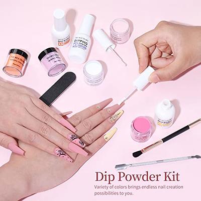 AZUREBEAUTY Dip Powder Nail Set Color Changing, Blue Green Pink