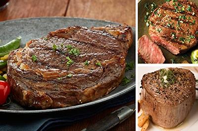 Omaha Steaks Deluxe Gift Package (4x Bacon-Wrapped Filet Mignons, 4x  PureGround Filet Mignon Burgers, 4x Gourmet Jumbo Franks, 4x Potatoes au  Gratin