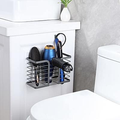 YIGII Hair Dryer Holder Cabinet Hair Tool Organizer Wall Mount Blow Dryer  Holder For Bathroom Under Sink Hair Styling Hot Tool Straightener Hair Brush  Curling iron Storage Rack 