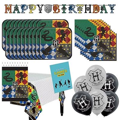Harry Potter Birthday Party Supplies Decoration Bundle Pack Includes  Plates, Cups, Napkins, Table Cover, Happy Birthday Banner - Serves 16
