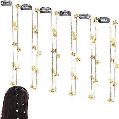 NAISKA 140Pcs Gold Butterfly Hair Jewelry for Braid Colorful Loc