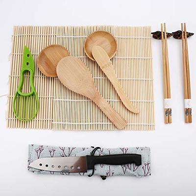 New Sushi Making Kit Bamboo Set With Sushi Rolling Mat Sushi Roller and Rice  Scoop Paddle and Butter Spreader Se Make Homemade Sushi at Home 
