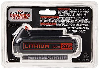 BLACK+DECKER 20V MAX* POWERCONNECT 2.0Ah Lithium Ion Battery (LBXR2020-OPE)  - Yahoo Shopping