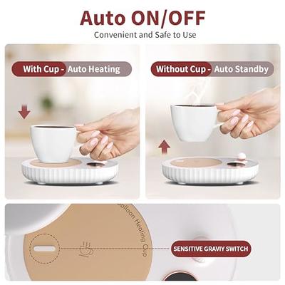 USB Coffee Mug Warmer: Candle Wax Warmer Smart Electric Cup Warmer Charge for Phone Home Desk Office Use Beverage Heating Plate with Gravity Switch