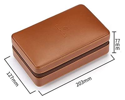 Real Leather CIGAR Travel Humidor Cigar Case Portable Luxury Fit 5