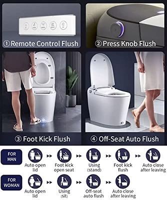 Simple Project 1-Piece 1.28 GPF Single Flush Elongated Tankless Smart Bidet Toilet in White, Auto Flush, Heated Seat, Night Light