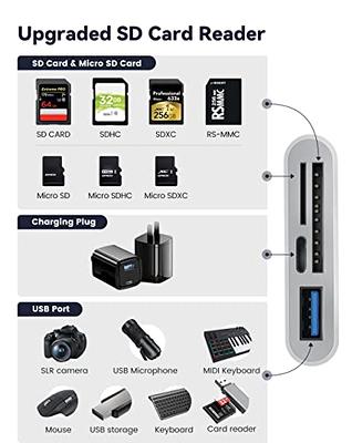 4 in 1 to Card Reader Adapter USB Camera Micro SD Memory Slot for iPhone  iPad