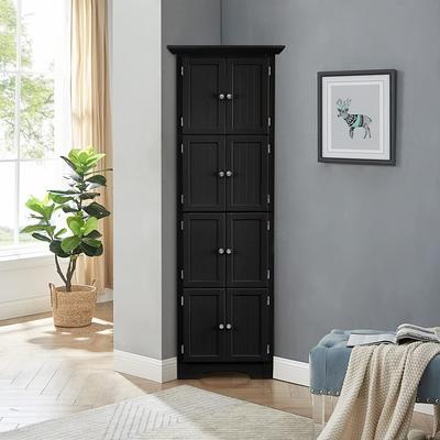 Tall Storage Cabinet with 4 Shelves for Living Room, Kitchen - Bed