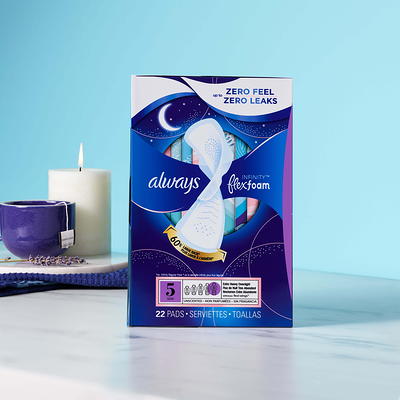 Always Infinity Feminine Pads with Wings, Size 5, Extra Heavy Overnight  Absorbency, unscented, 30 Ct - Yahoo Shopping