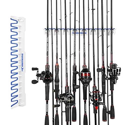 Vertical 9 Fly Fishing Rod Holder Console Boat Wall Rack Bungee