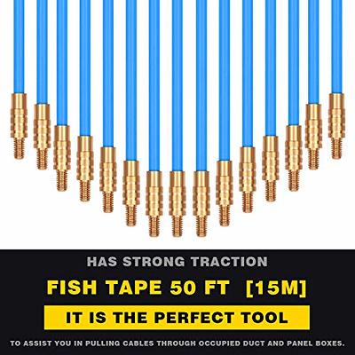 15m Fish Tape Wire Cable Puller Electrical Wire Pulling Rod Cable