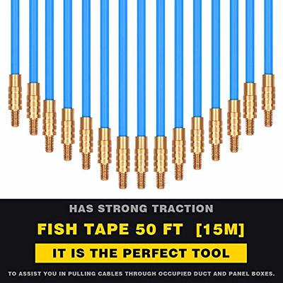 33 Feet Wire Fish Tape Fiberglass Running Fishing Cable Coaxial Electrical  Wire Puller Glow Rods Connectable Pull Push Cable Pulling Kit With Hook And