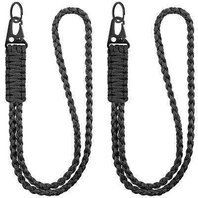 20 Inch Paracord Lanyard Braided Lanyard Necklace Keychain Grey