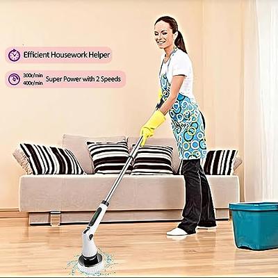 Dsenfurn Electric Spin Scrubber, Cordless Bathroom Tub Scrubber with Long  Handle & 7 Replaceable Cleaning Heads, Extension as Short Handle, Portable
